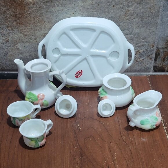 Vintage Miniature Porcelain Fruit Tea Set - Picture 5 of 14